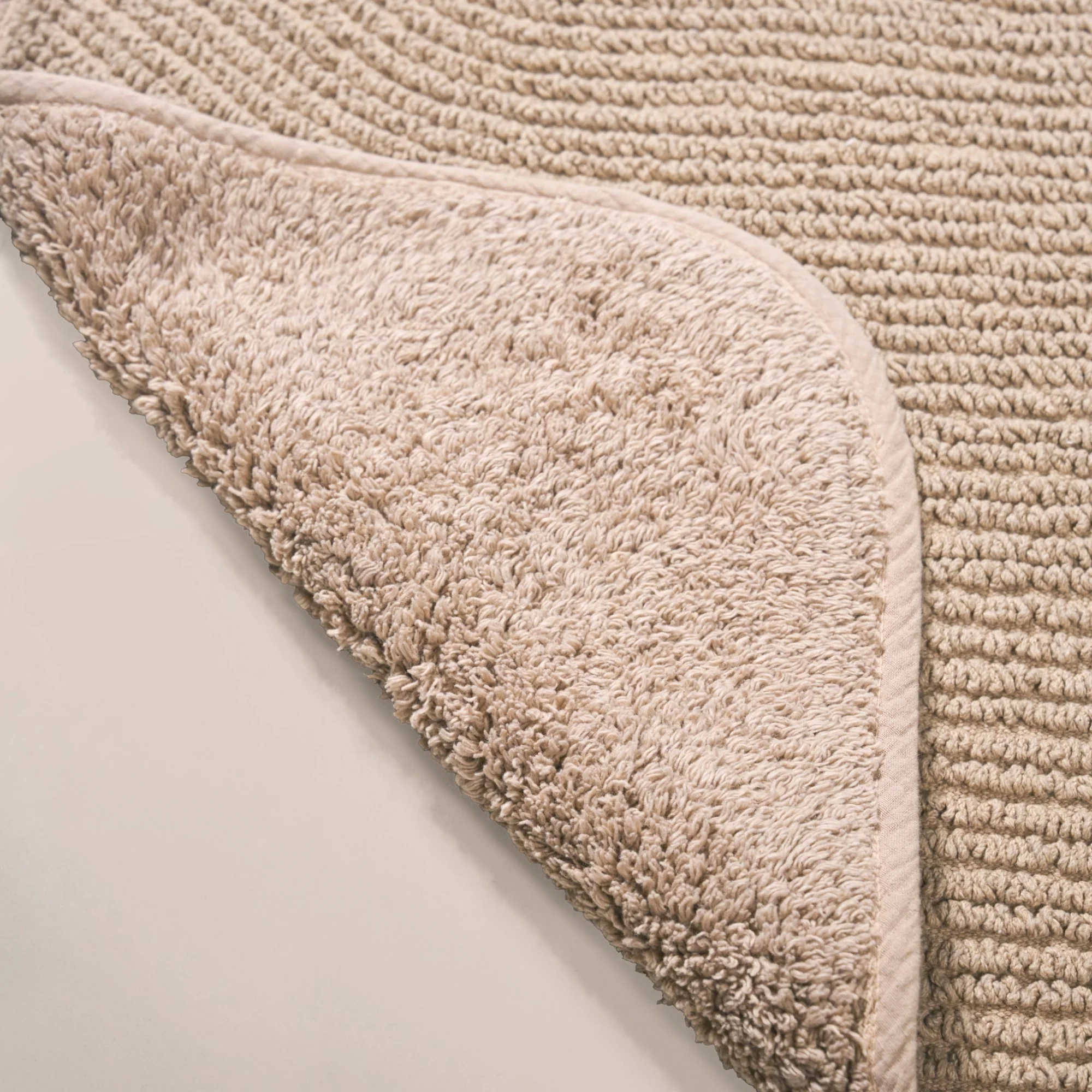 Ribbed Reversible Cotton Floor Mat Beige 82x50cm - Image 7