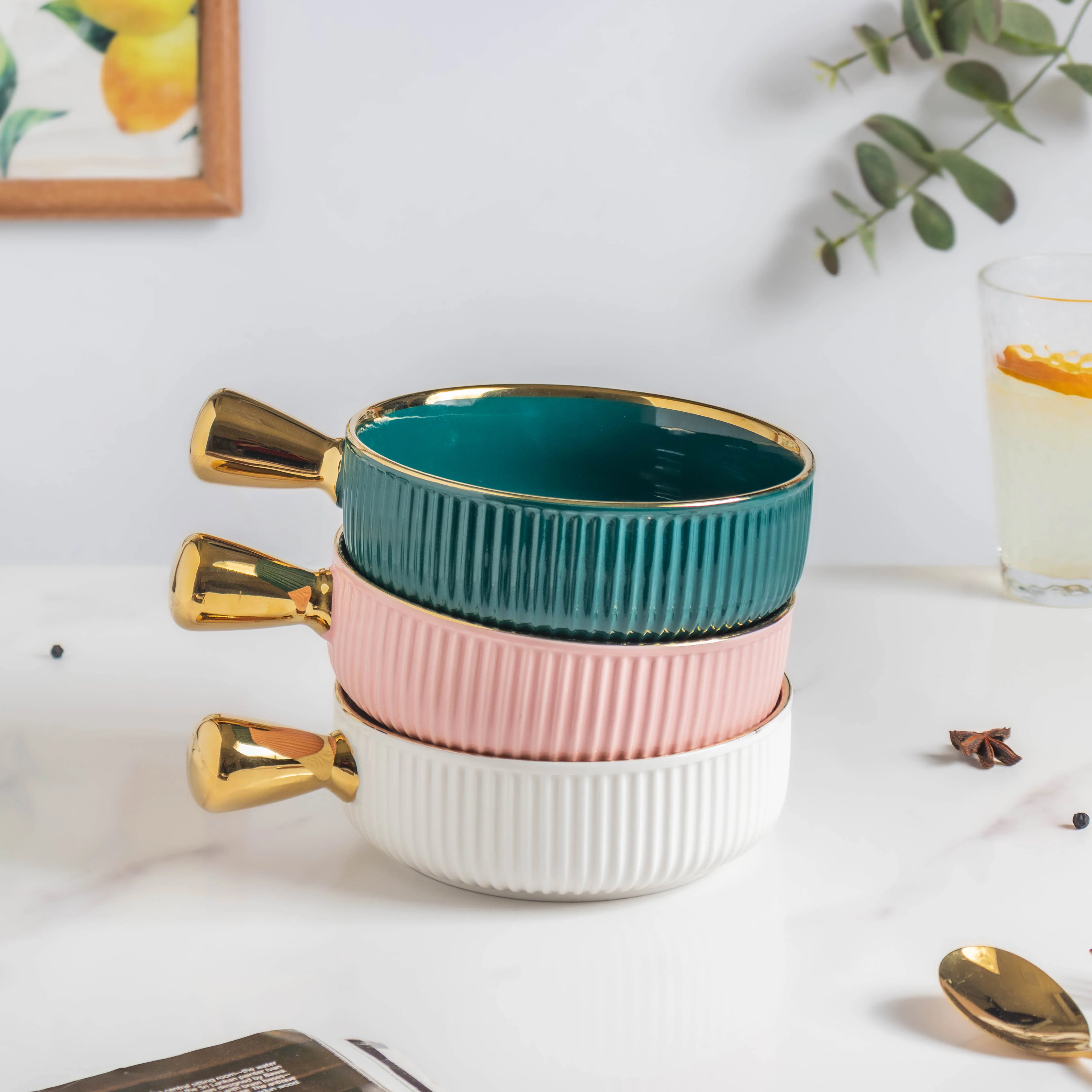Ribbed Snack Bowl With Handle 500 ml - Image 3