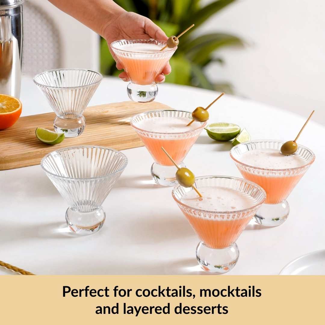 Ridged Cocktail Glass Set Of 6 180ml - Image 5