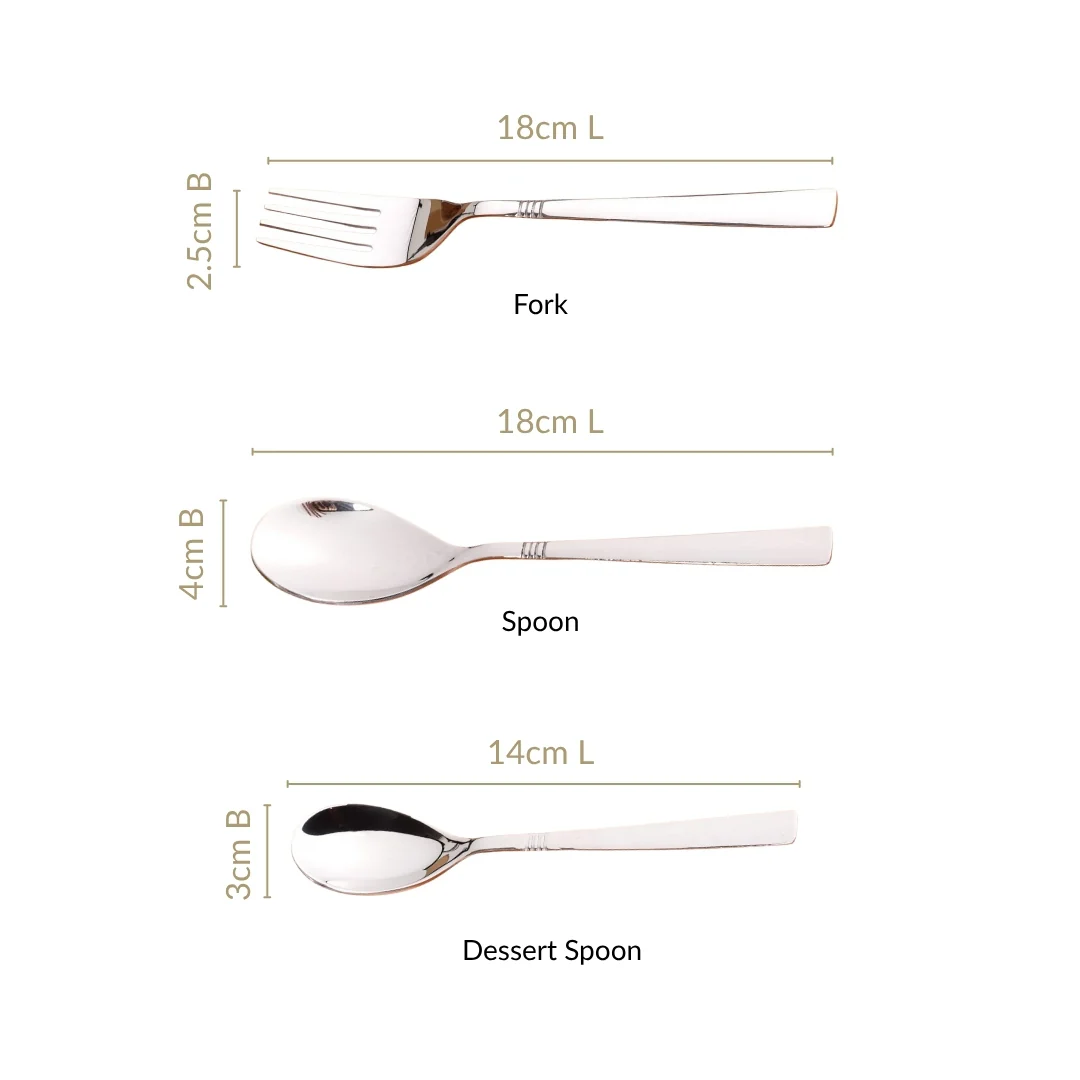 Ring Cut Stainless Steel Flatware Set Of 18 - Image 4