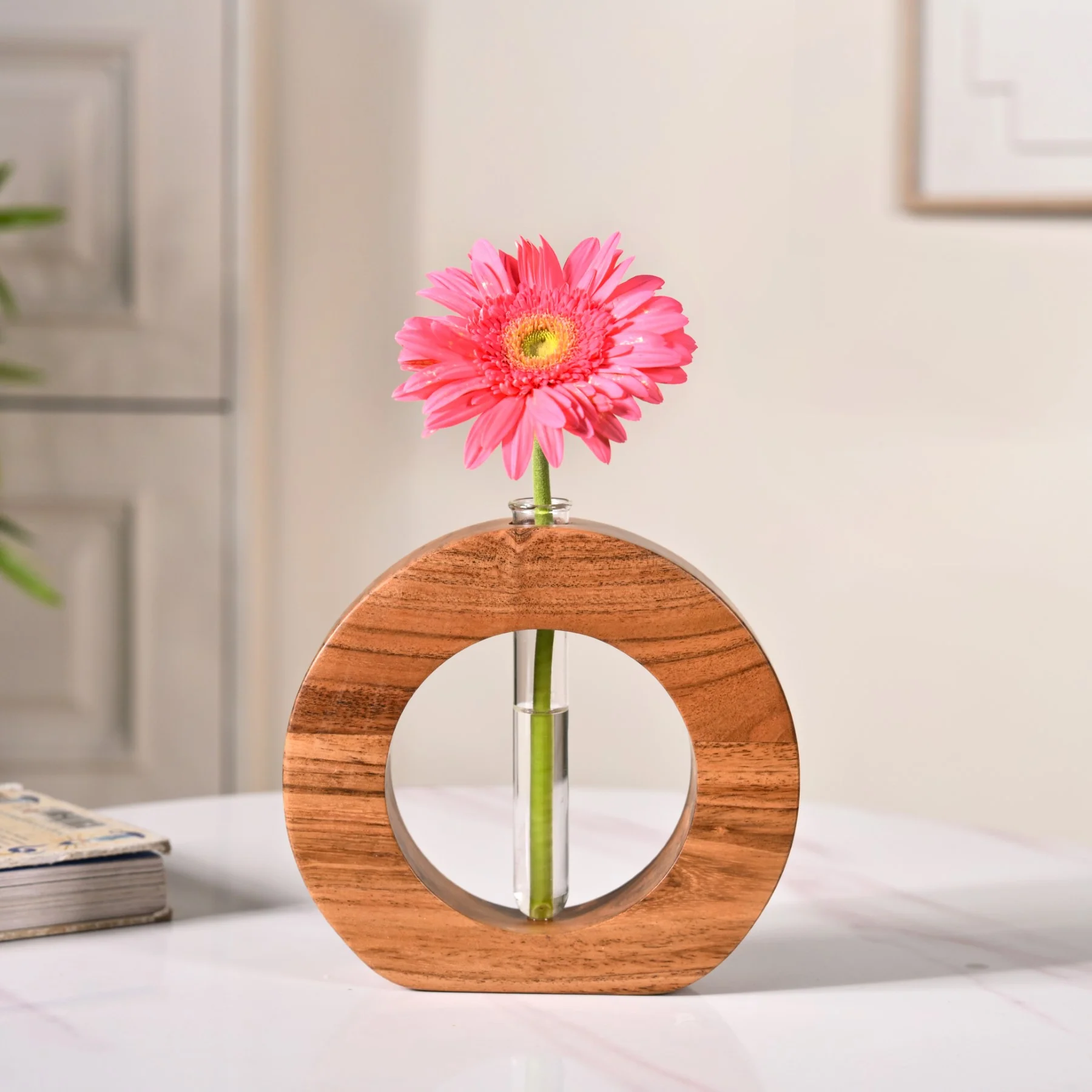 Ring Table Top Test Tube Wooden Vase - Image 8