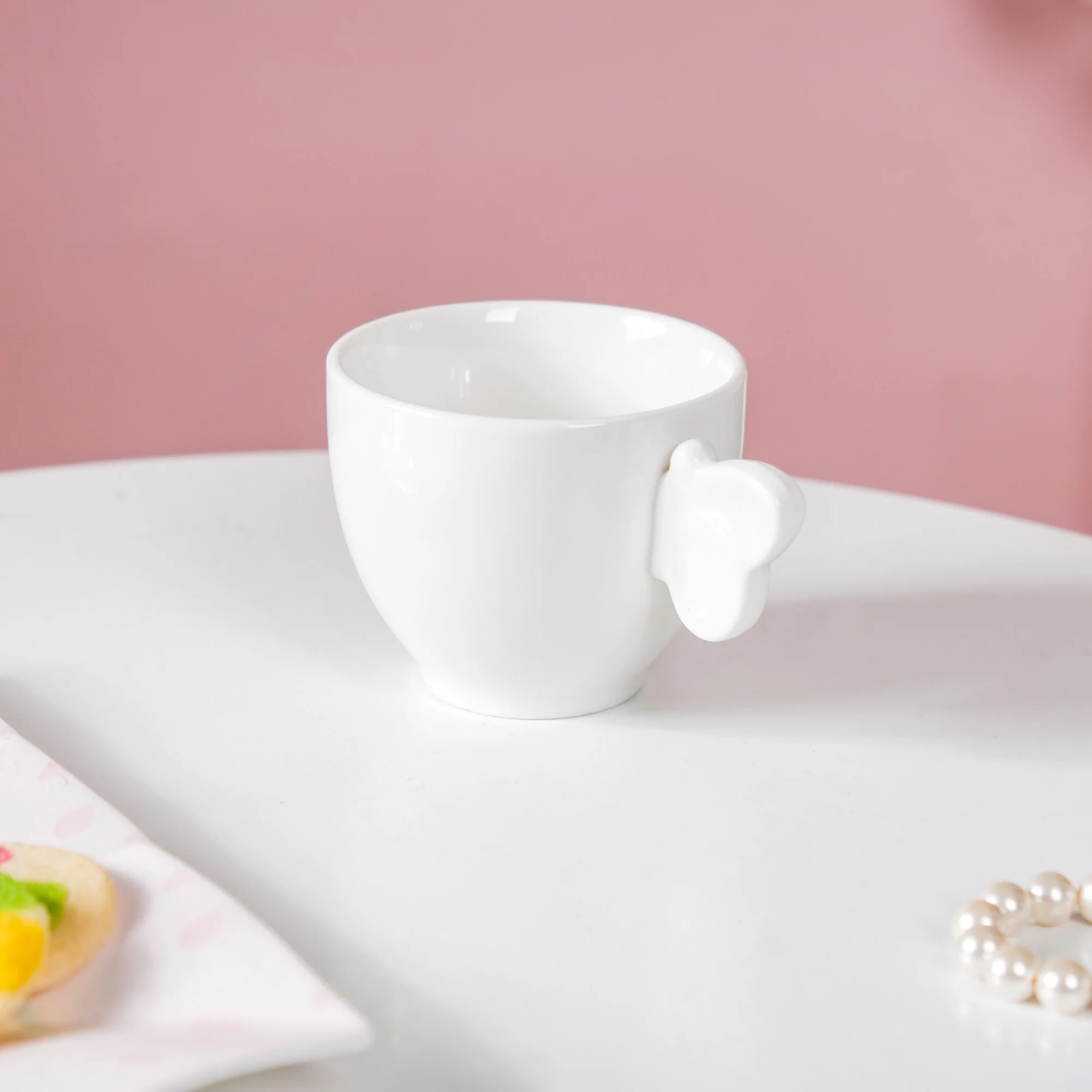 Riona Ceramic Butterfly Cup White - Image 3