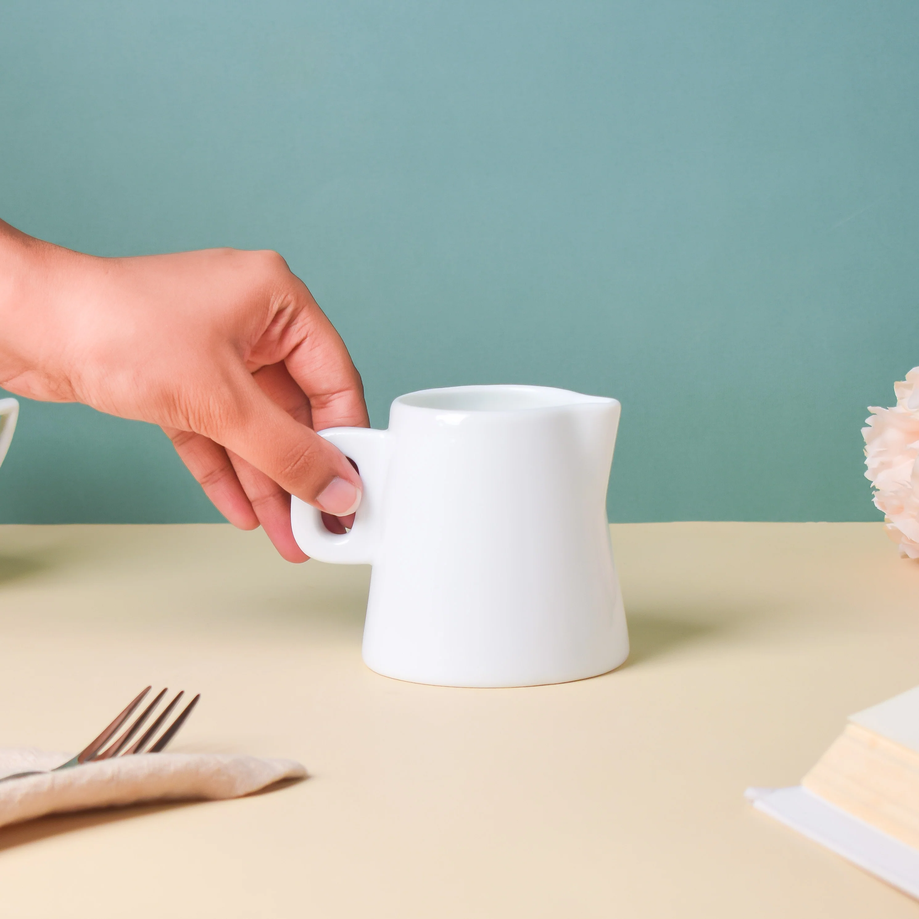 Riona Ceramic Mini Milk Pot White - Image 2