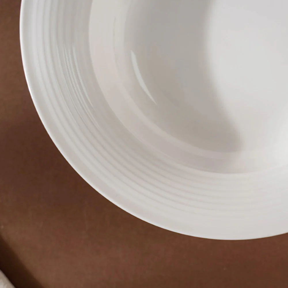 Riona Ceramic Pasta Plate White 8 Inch - Image 4