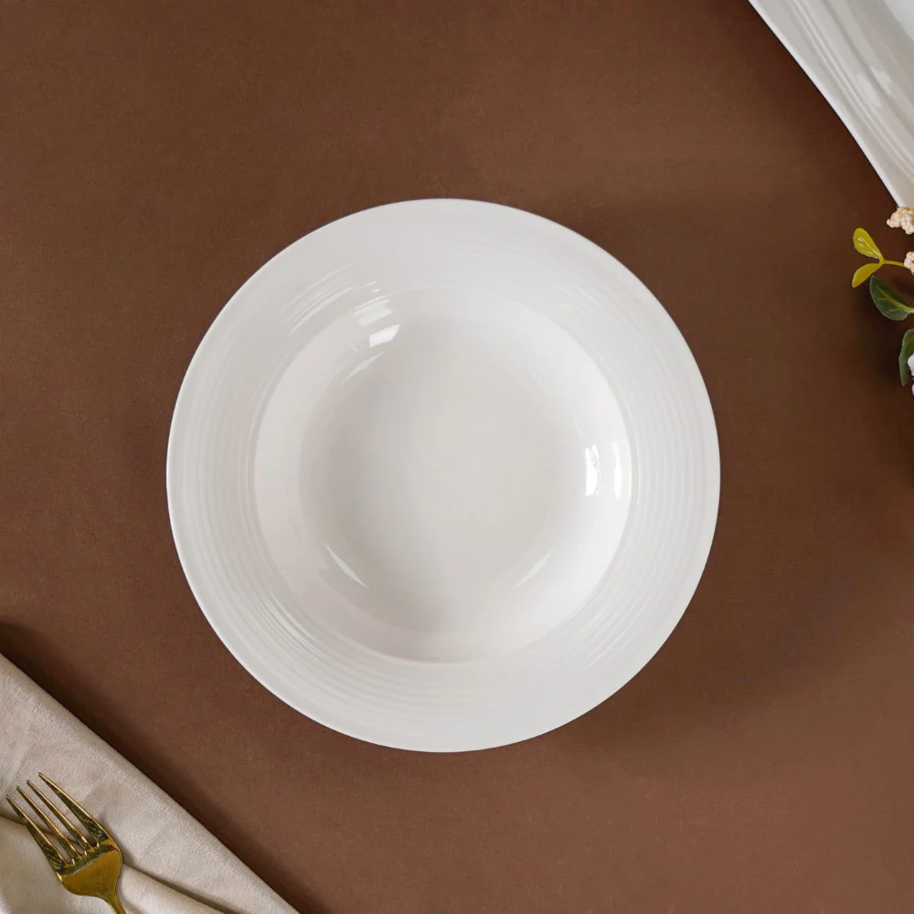 Riona Ceramic Pasta Plate White 8 Inch - Image 5
