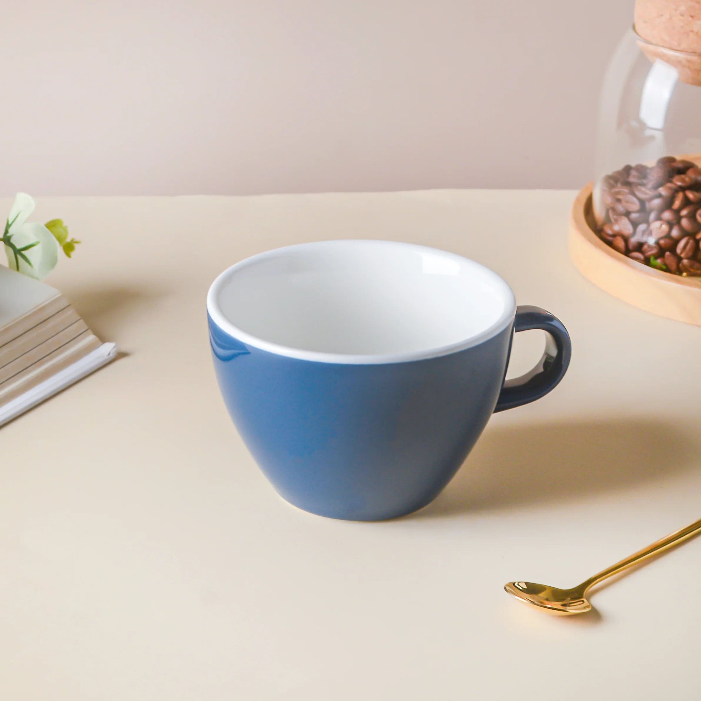 Riona Ceramic Teacup Dark Blue - Image 3
