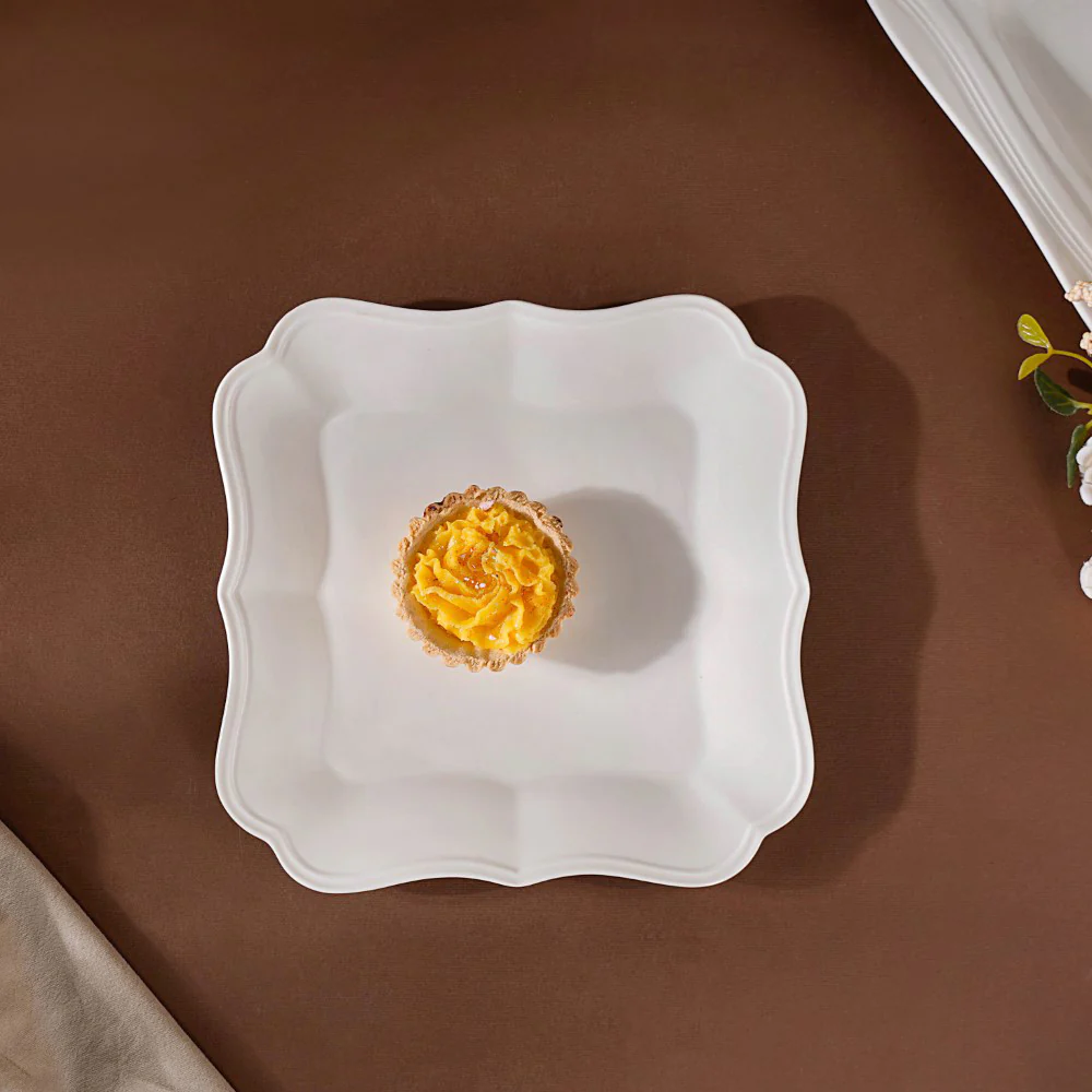 Riona Ceramic Vintage Platter White 8 Inch - Image 3