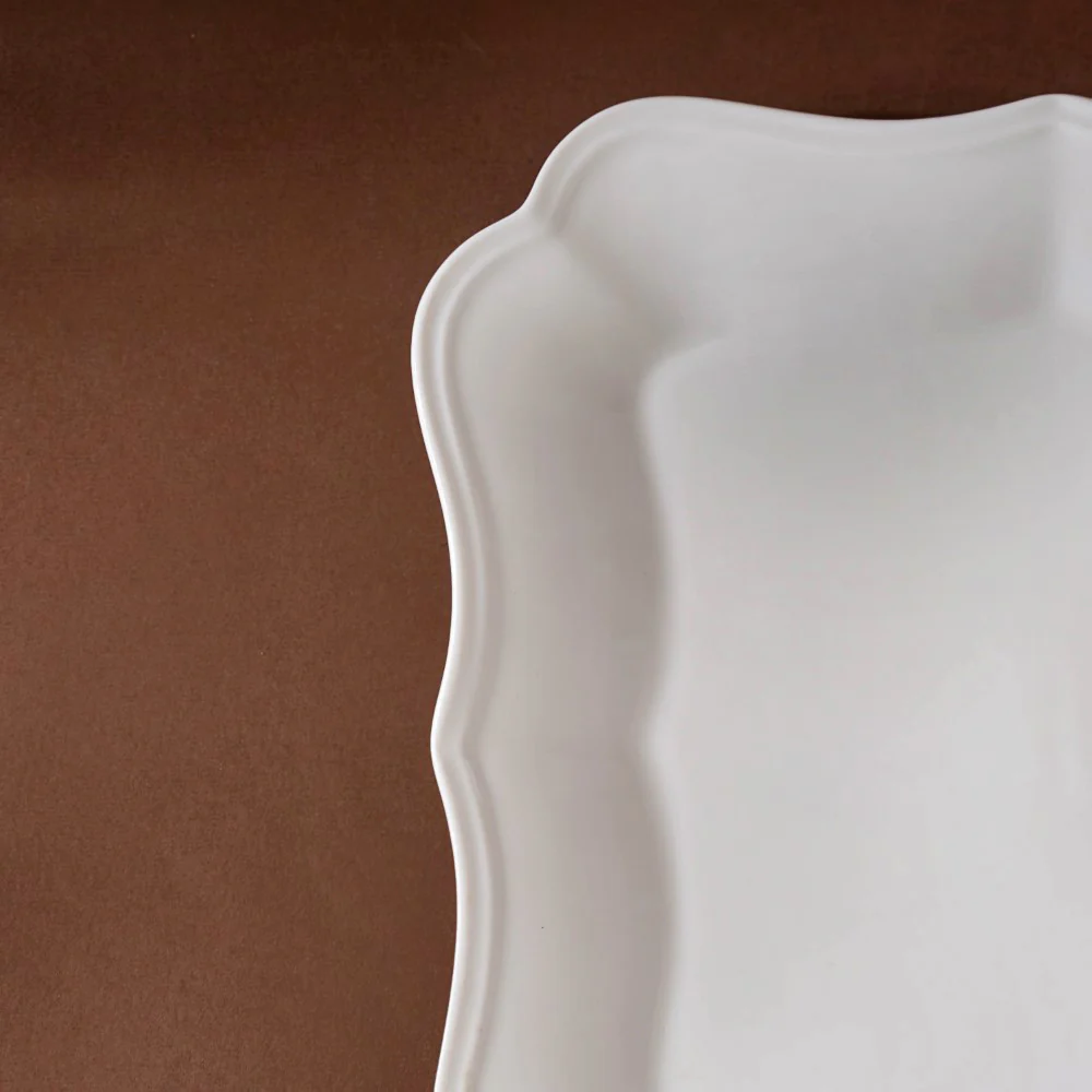 Riona Ceramic Vintage Platter White 8 Inch - Image 4