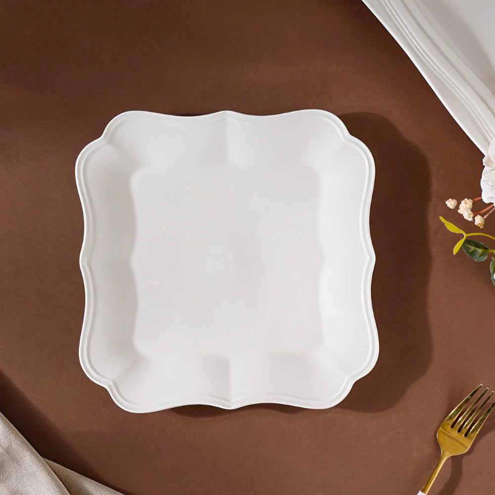 Riona Ceramic Vintage Platter White 8 Inch - Image 5