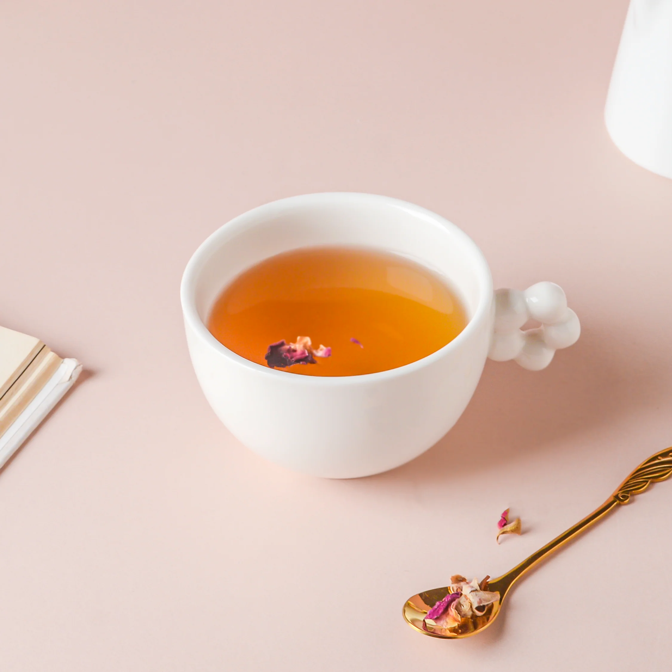 Riona Flower Cup And Plate Set White - Image 3