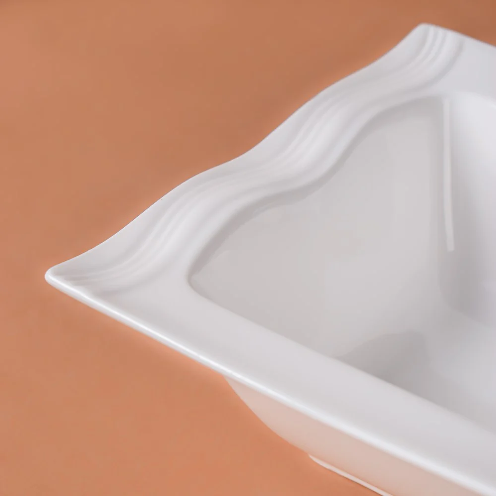 Riona Square Ceramic Salad Bowl White 200 ml - Image 5