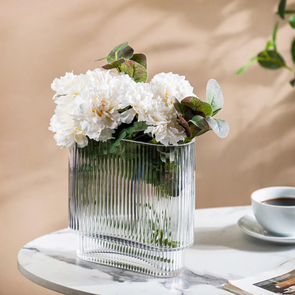 Ripple Modern Glass Vase 8 Inch - Image 2