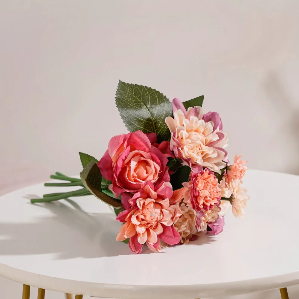Rose Bouquet Peach And Purple - Image 3