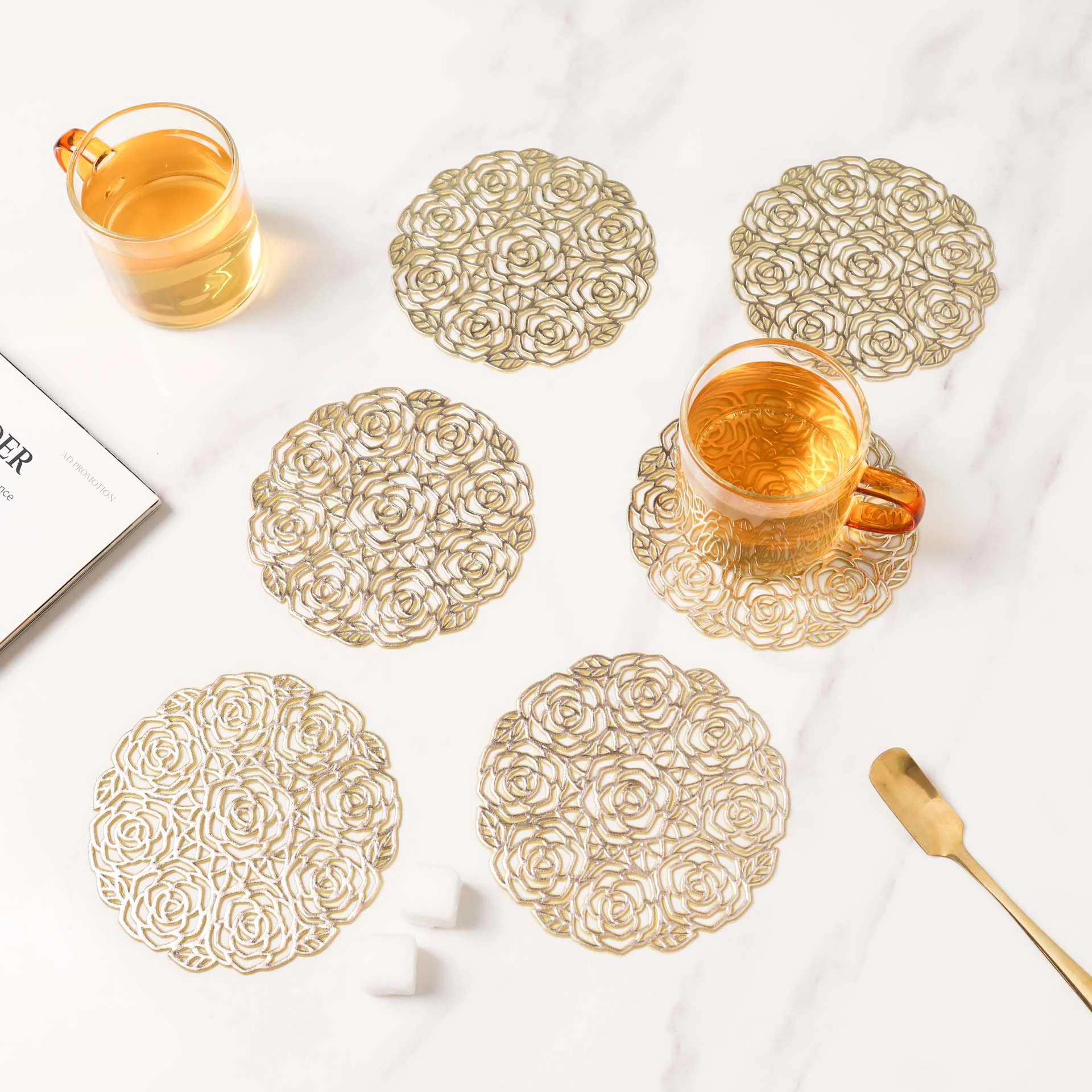 Rose Coaster Set of 6 - Image 3
