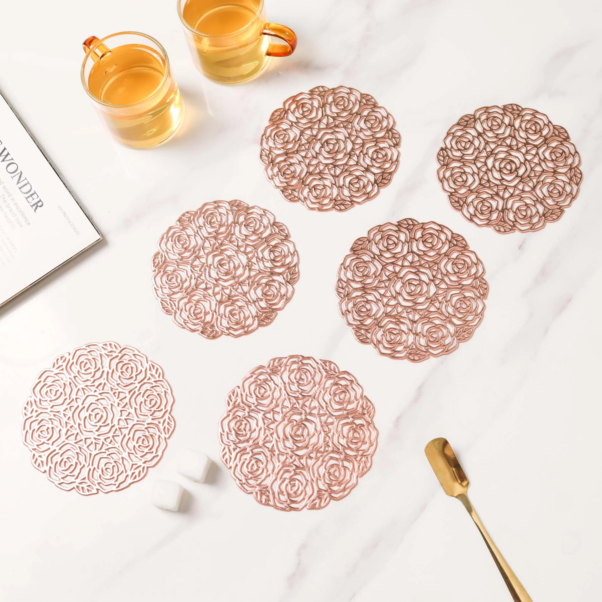 Rose Coaster Set of 6 - Image 4