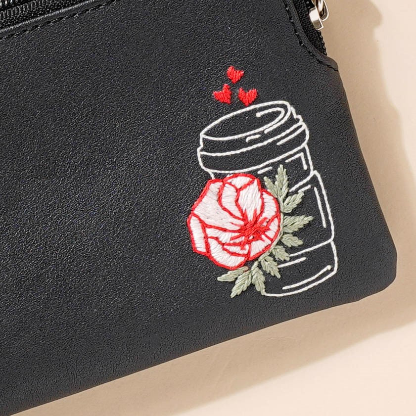 Rose Coffee Mug Coin Pouch Black - Image 9