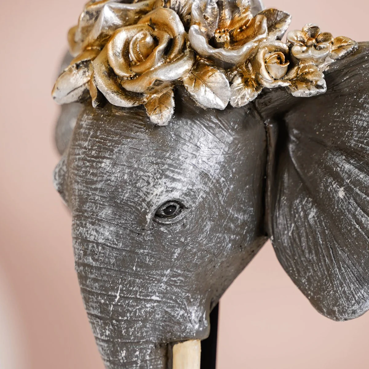 Rose Crowned Elephant Bust Showpiece - Image 8