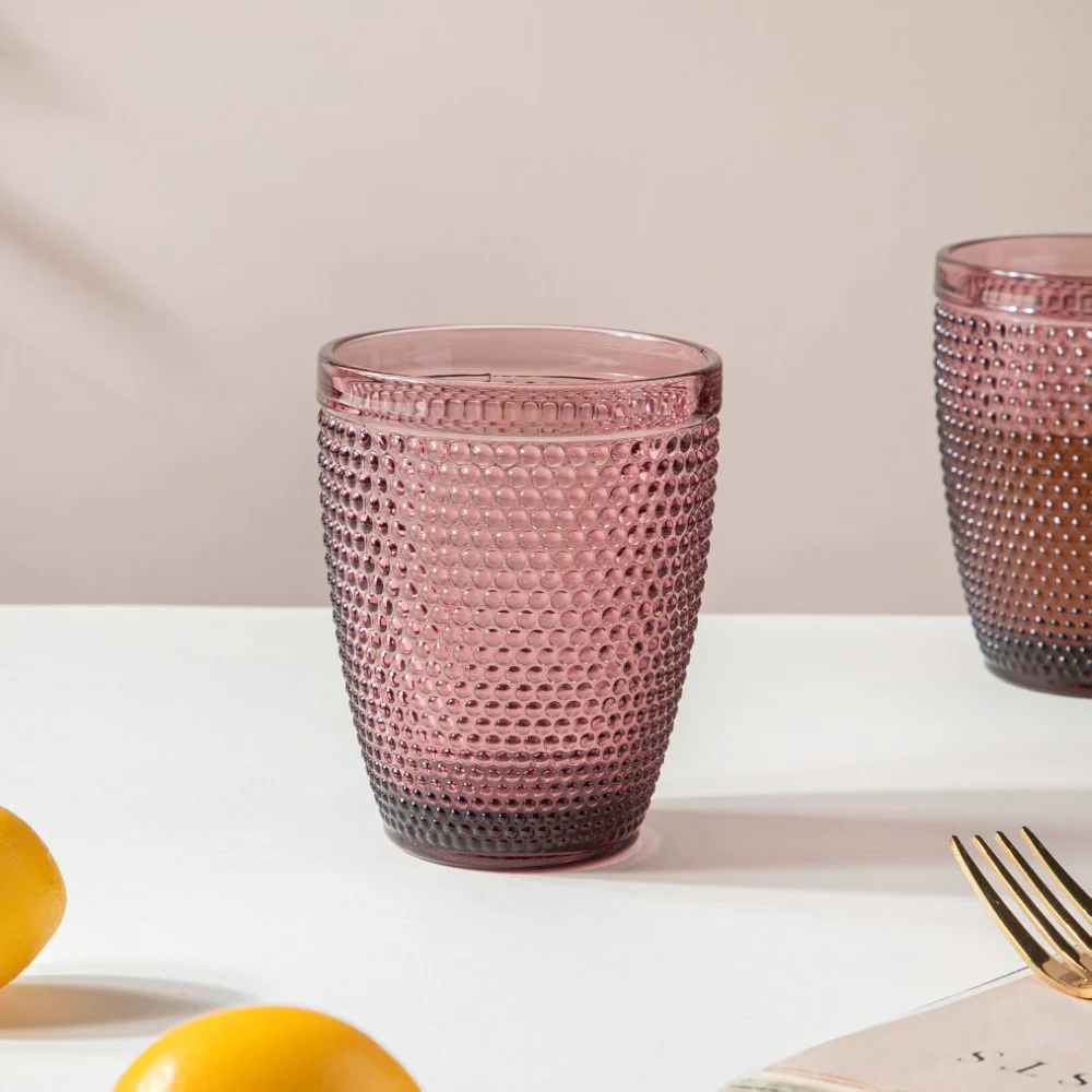 Rose Crystal Tumbler Glass Mauve Set Of 6 250 ml - Image 5