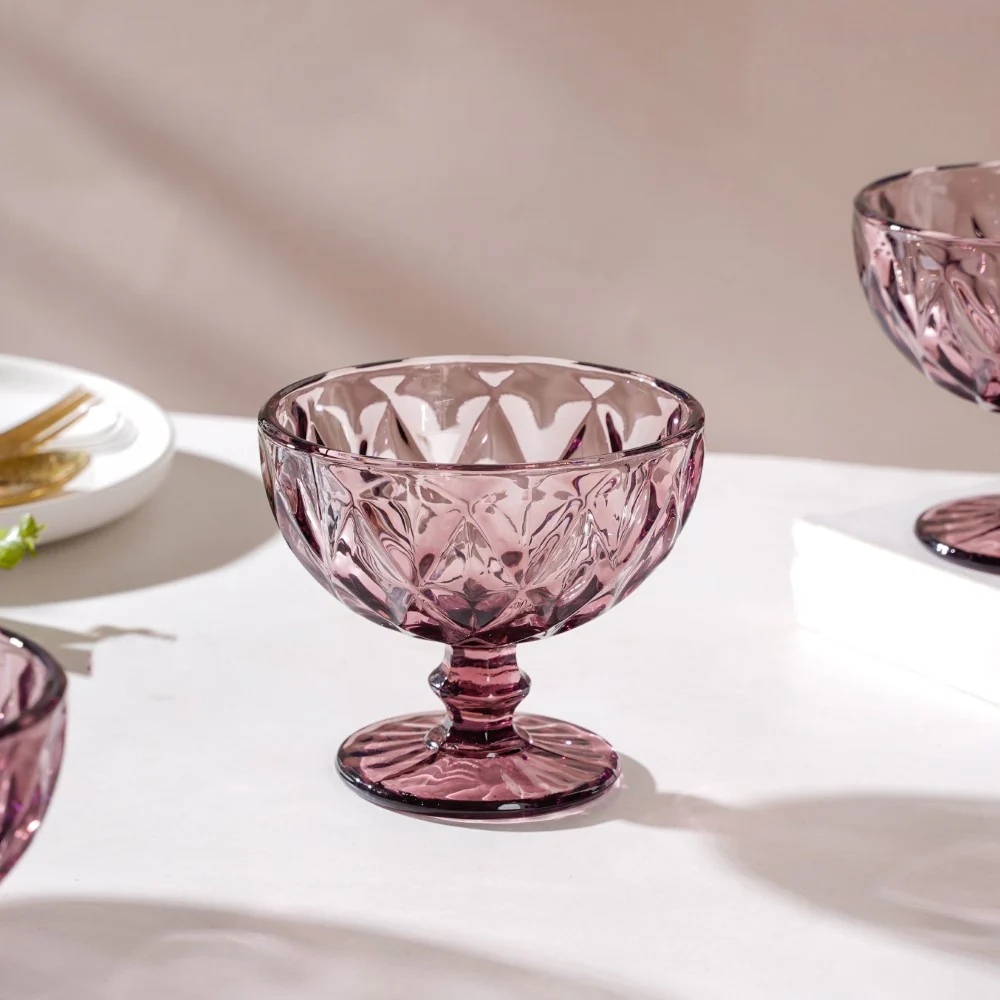 Rose Dessert Serving Glass Mauve Set Of 6 300 ml - Image 11