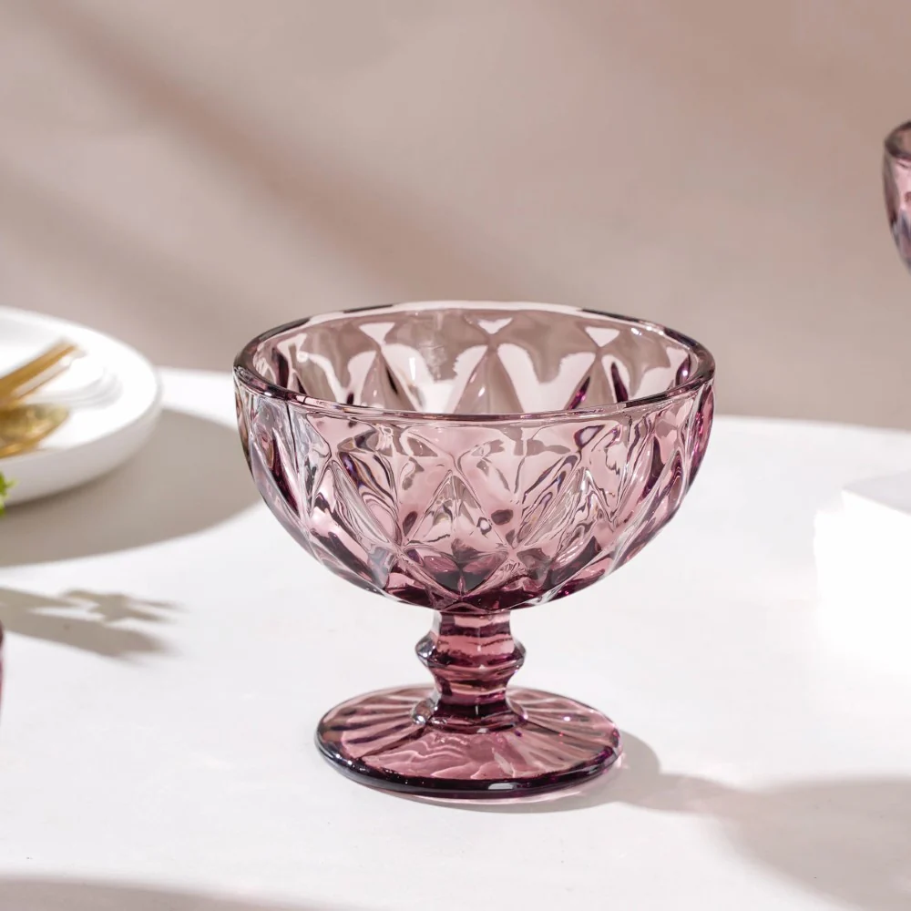 Rose Dessert Serving Glass Mauve Set Of 6 300 ml - Image 4