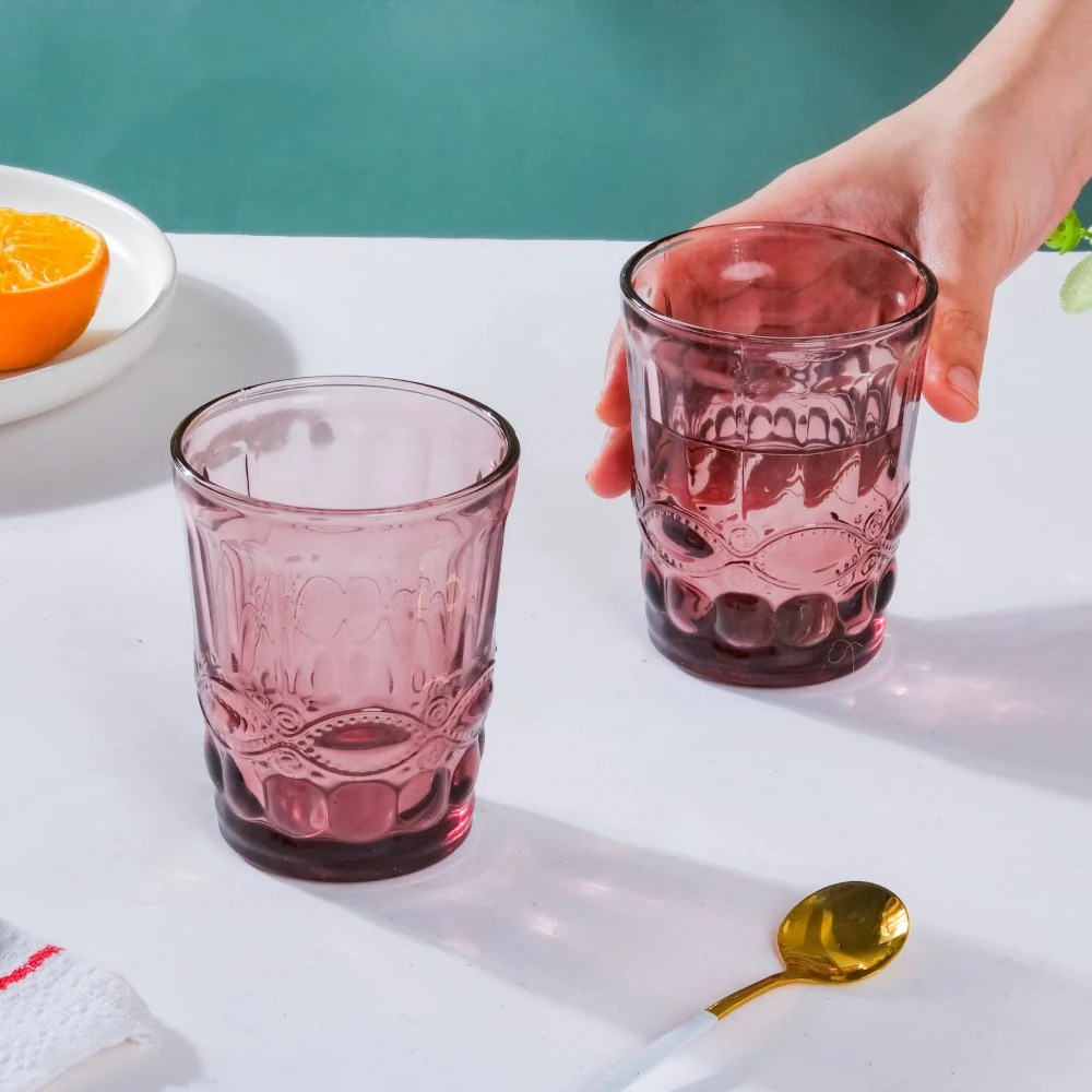 Rose Everyday Drinking Glass Mauve Set Of 6 250 ml - Image 2