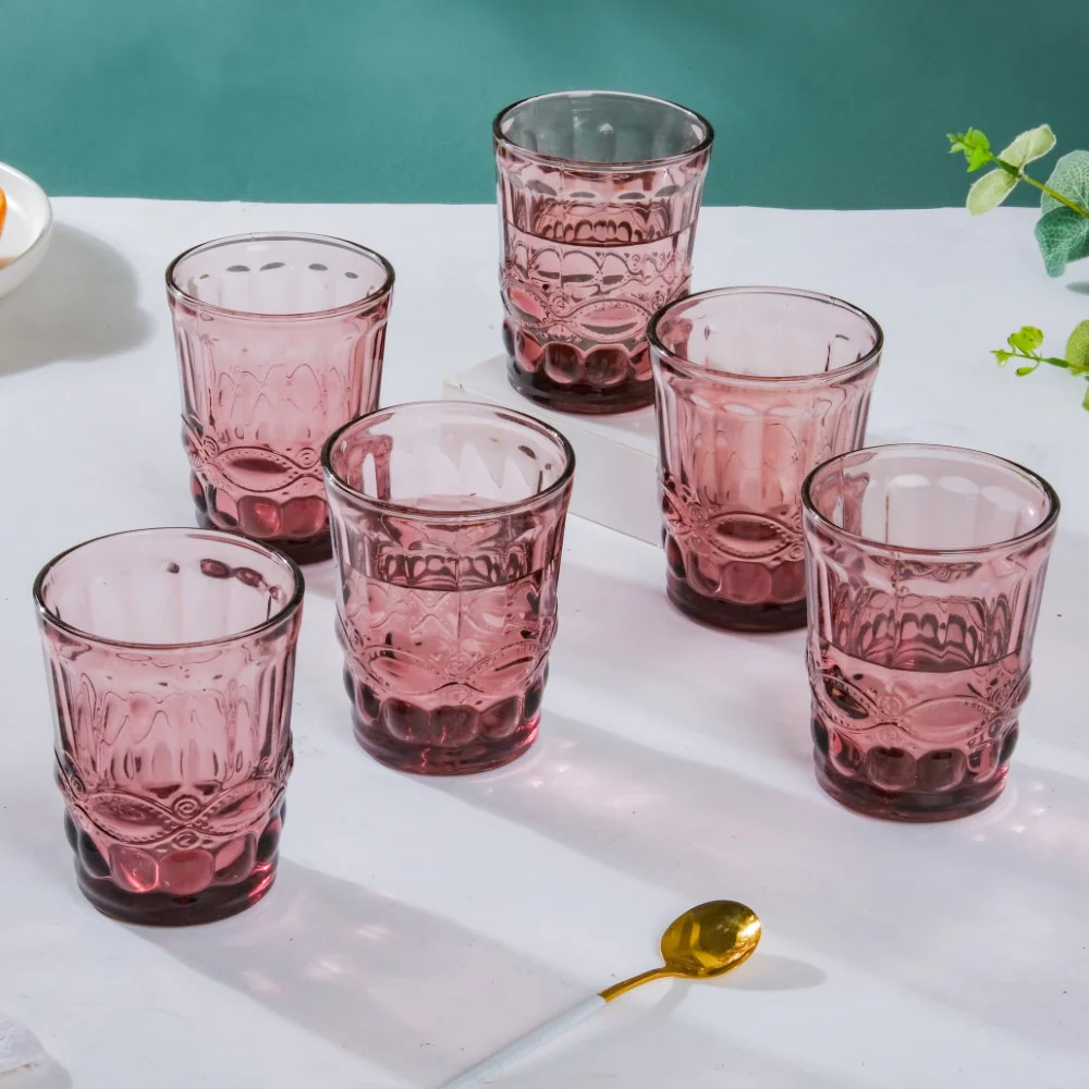 Rose Everyday Drinking Glass Mauve Set Of 6 250 ml - Image 3