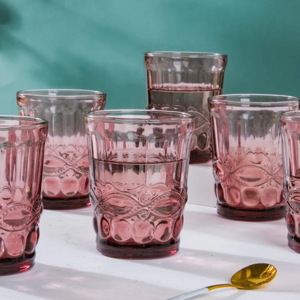 Rose Everyday Drinking Glass Mauve Set Of 6 250 ml - Image 4