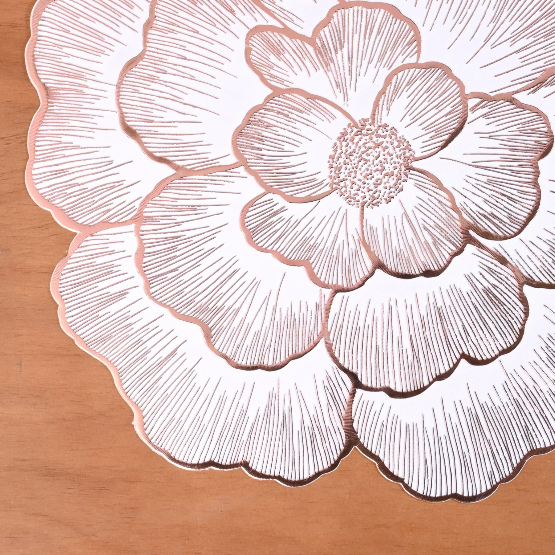 Rose Gold And White Fleur Placemat Set Of 6 - Image 6