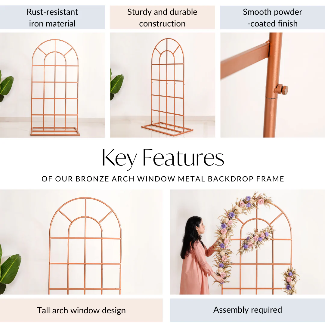 Rose Gold Arched Metal Backdrop Frame 42 Inch - Image 5