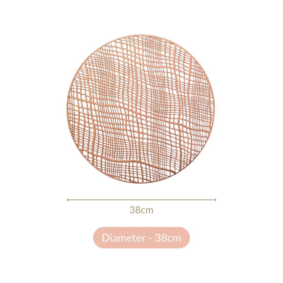 Rose Gold Designer Round Table Mat Set Of 6 - Image 5