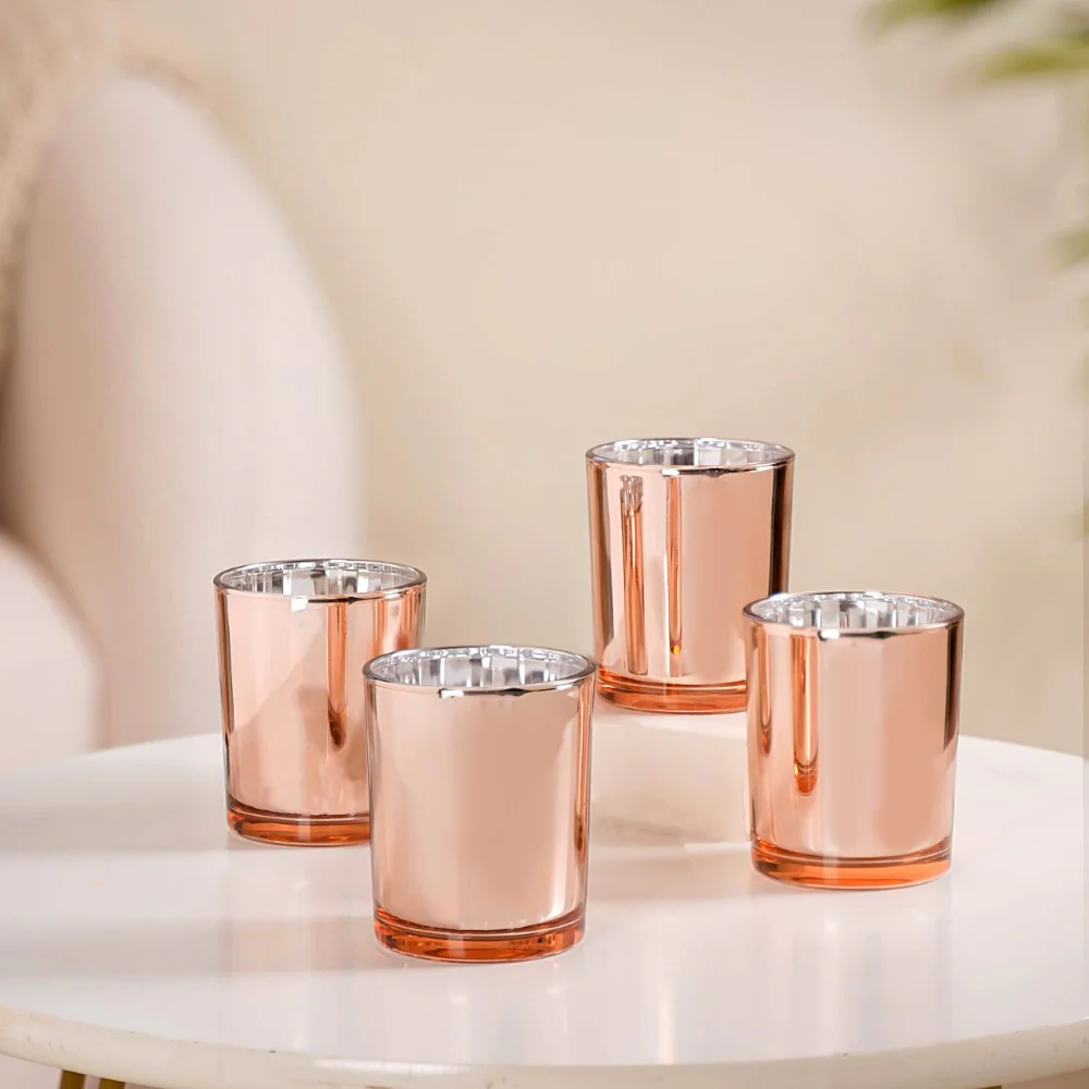 Rose Gold Tealight Holders For Home Decor Set Of 4 - Image 7