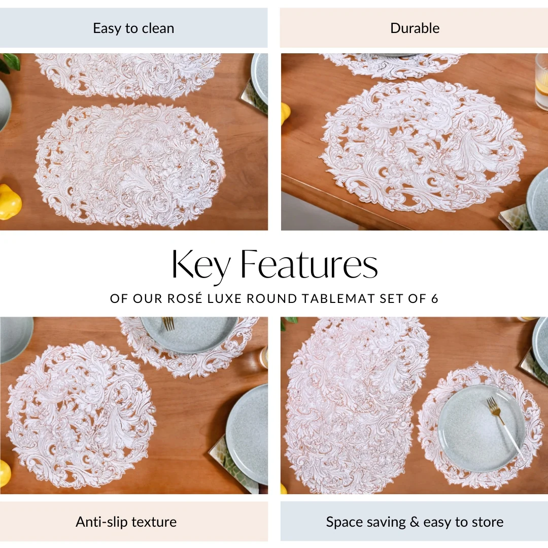 Rose Luxe Round Tablemat Set Of 6 - Image 5