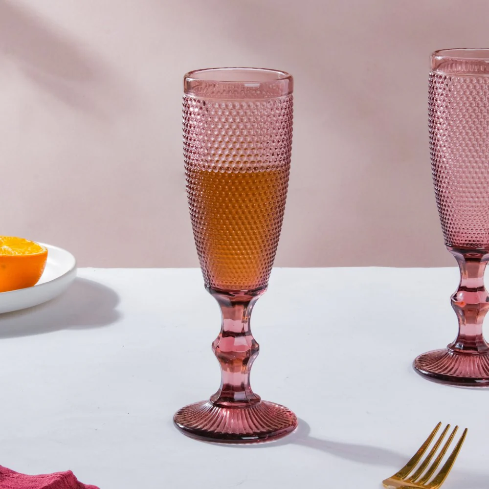 Rose Mimosa Glass Mauve Set Of 6 150 ml - Image 10
