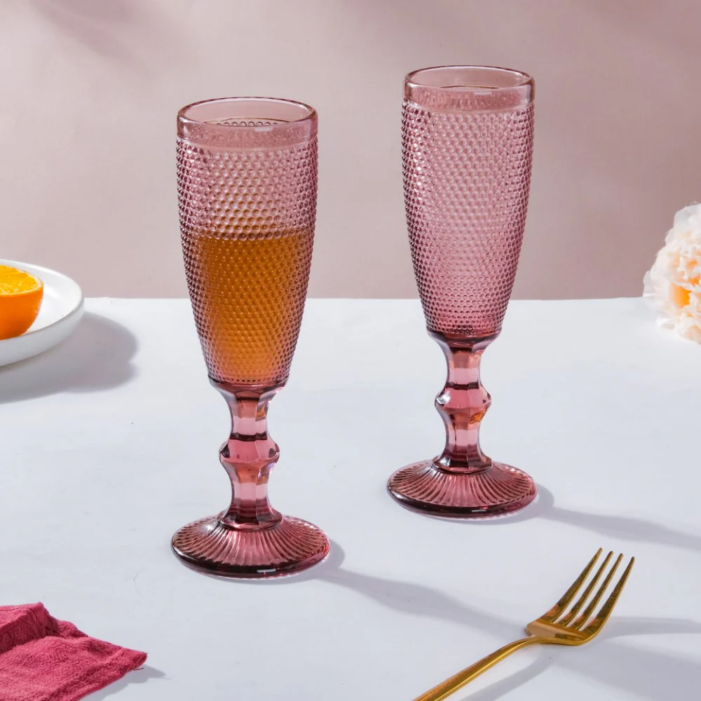 Rose Mimosa Glass Mauve Set Of 6 150 ml - Image 11