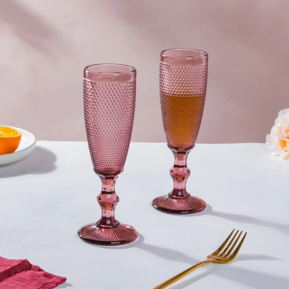 Rose Mimosa Glass Mauve Set Of 6 150 ml - Image 7
