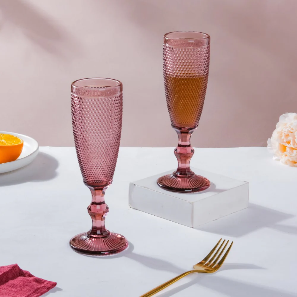 Rose Mimosa Glass Mauve Set Of 6 150 ml - Image 9