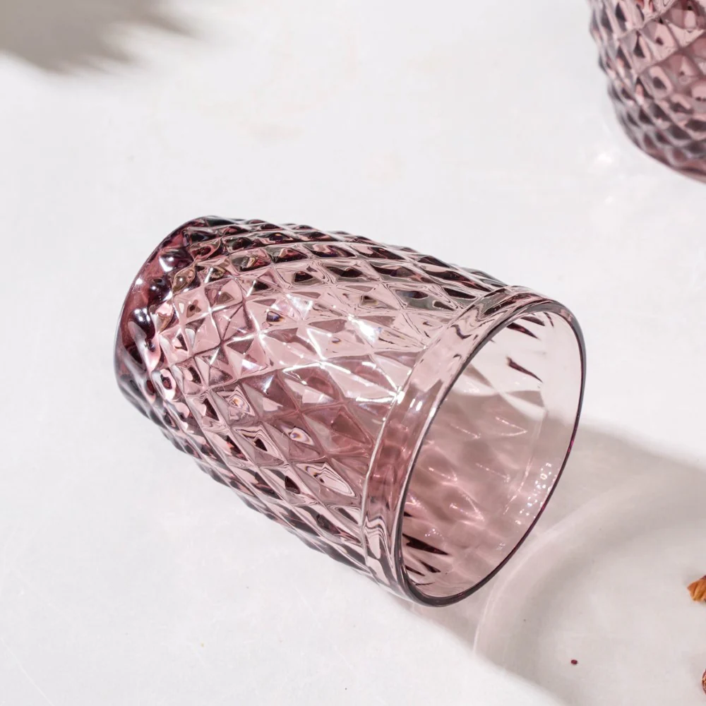 Rose Water Glass Mauve Set Of 6 250 ml - Image 5