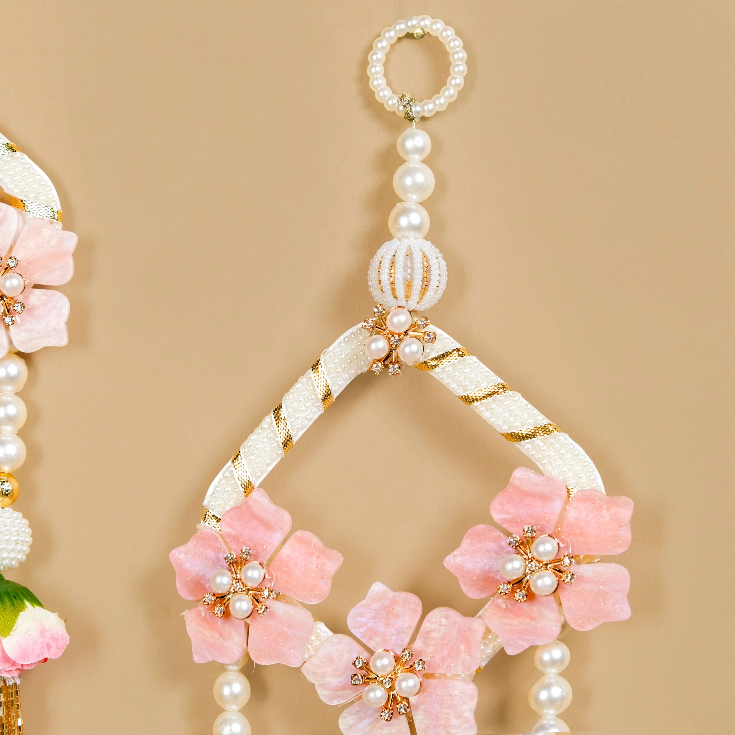 Rosebud And Pearl Decorative Door Hanging Set Of 2 - Image 3