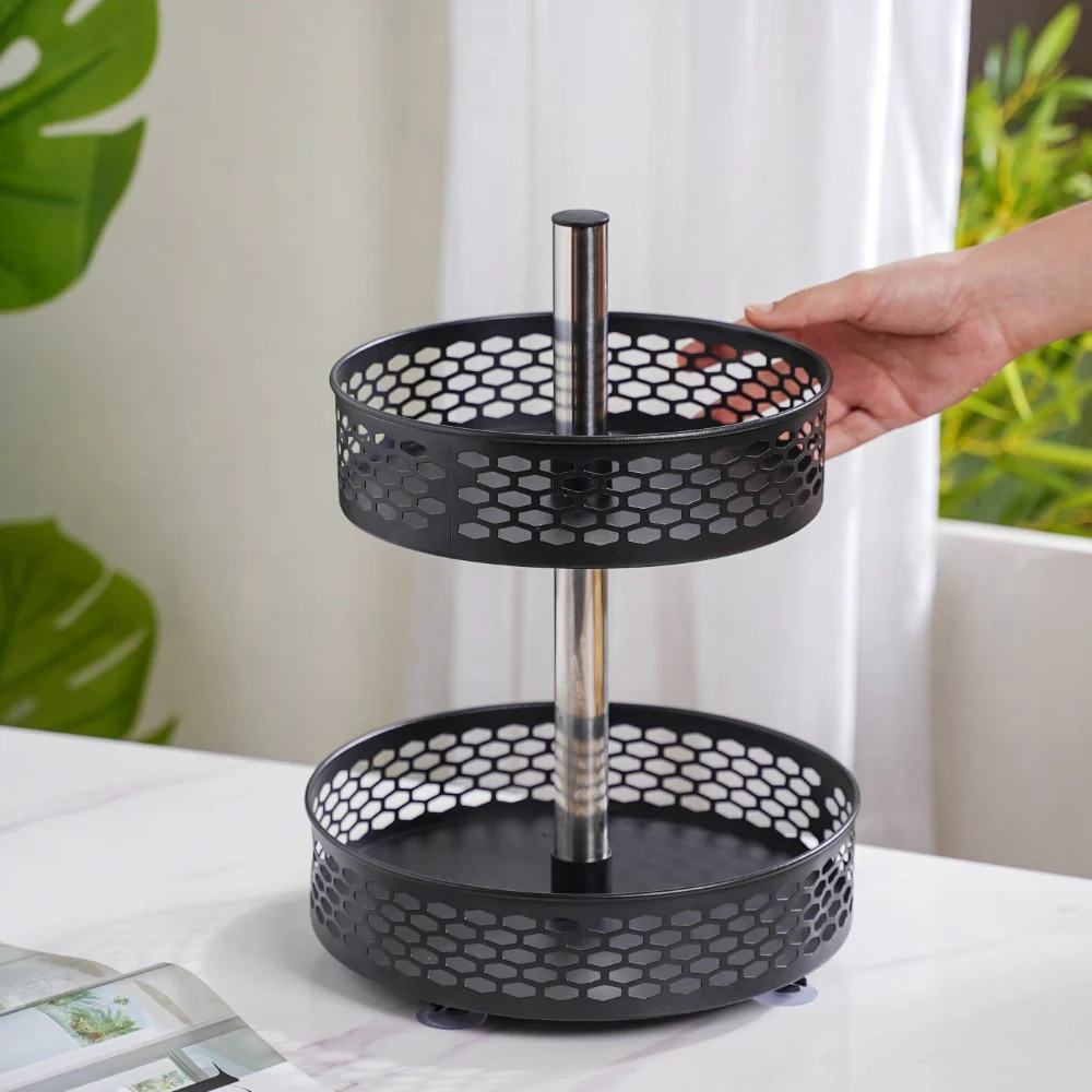 Rotating Metal Storage Rack Black - Image 2