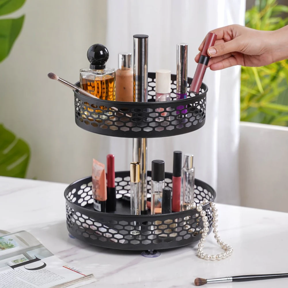 Rotating Metal Storage Rack Black - Image 8