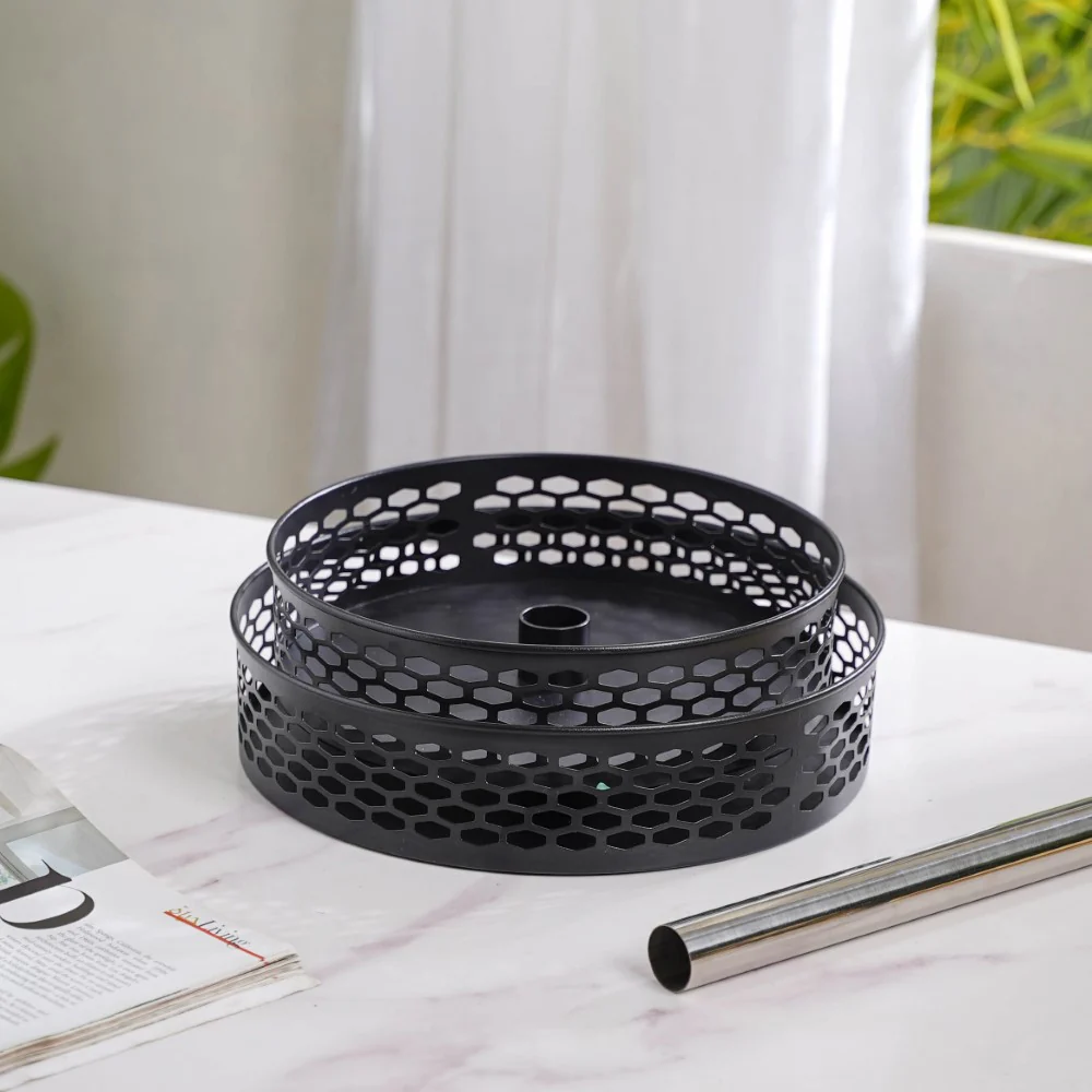 Rotating Metal Storage Rack Black - Image 9