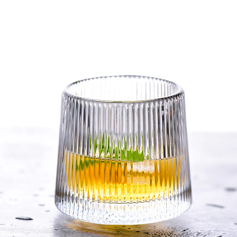 Rotating Ribbed Glass Set of 2 - Image 4