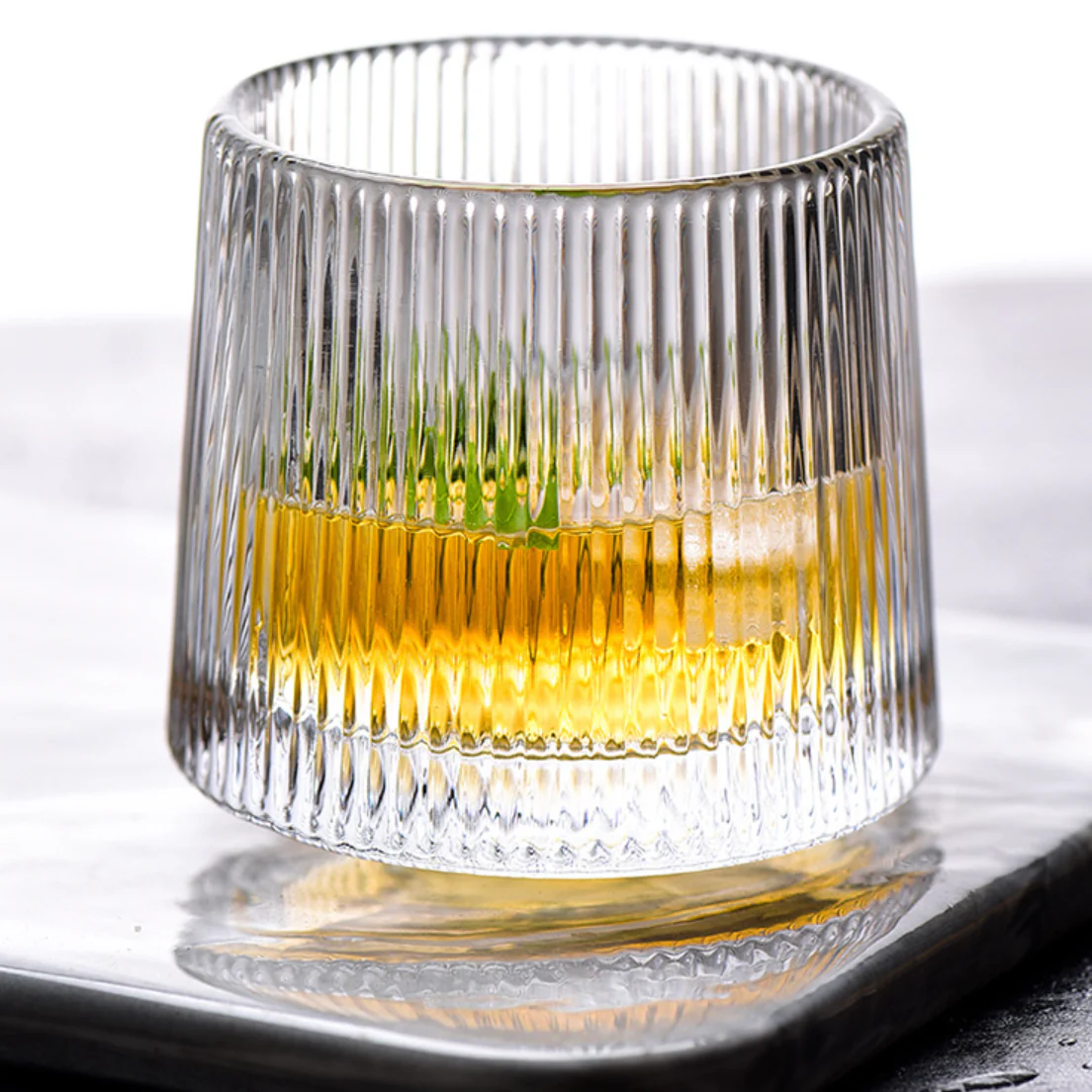 Rotating Ribbed Glass Set of 2 - Image 7