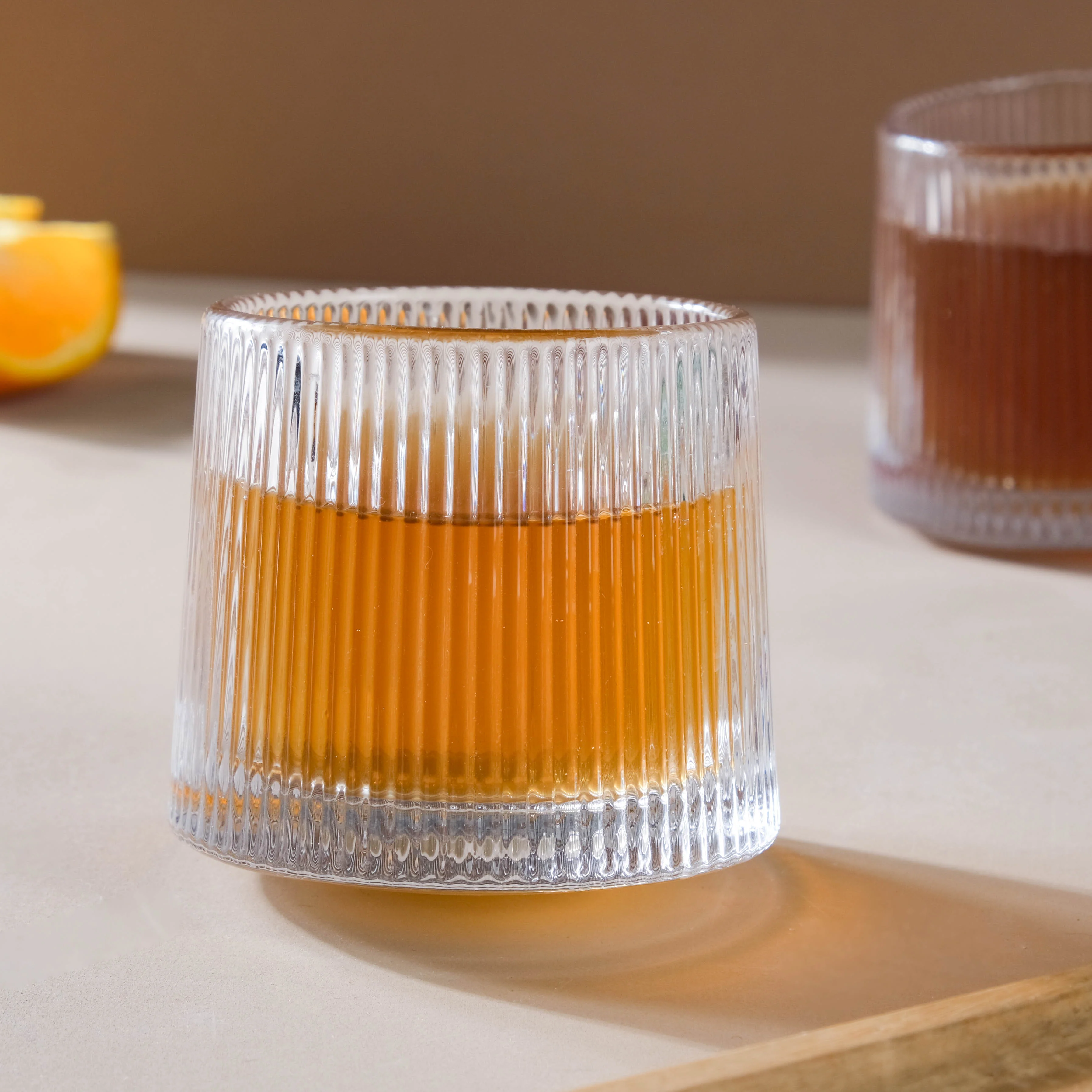 Rotating Ribbed Glass Set of 2 - Image 9
