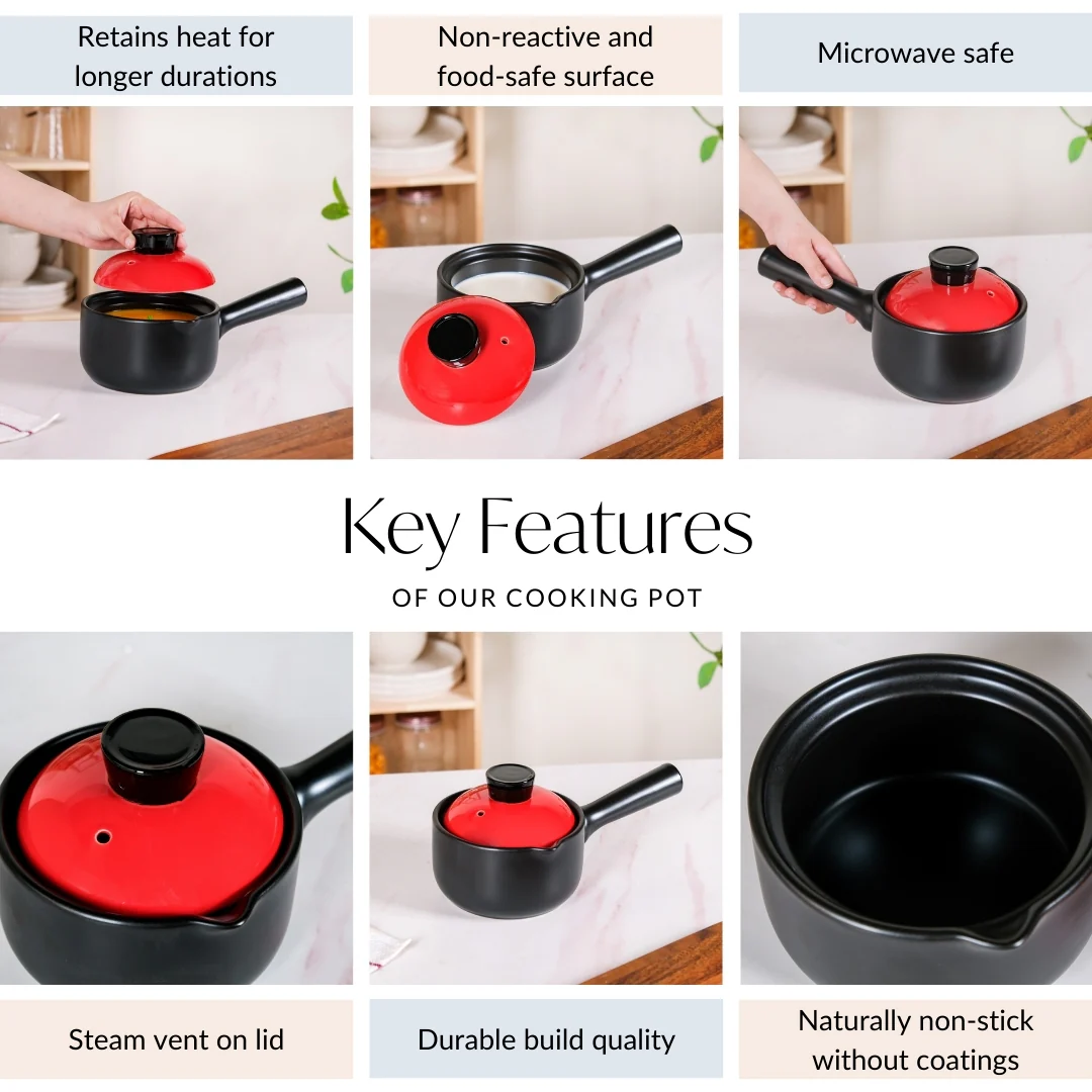 Rouge Ceramic Sauce Pan 1000ml - Image 4