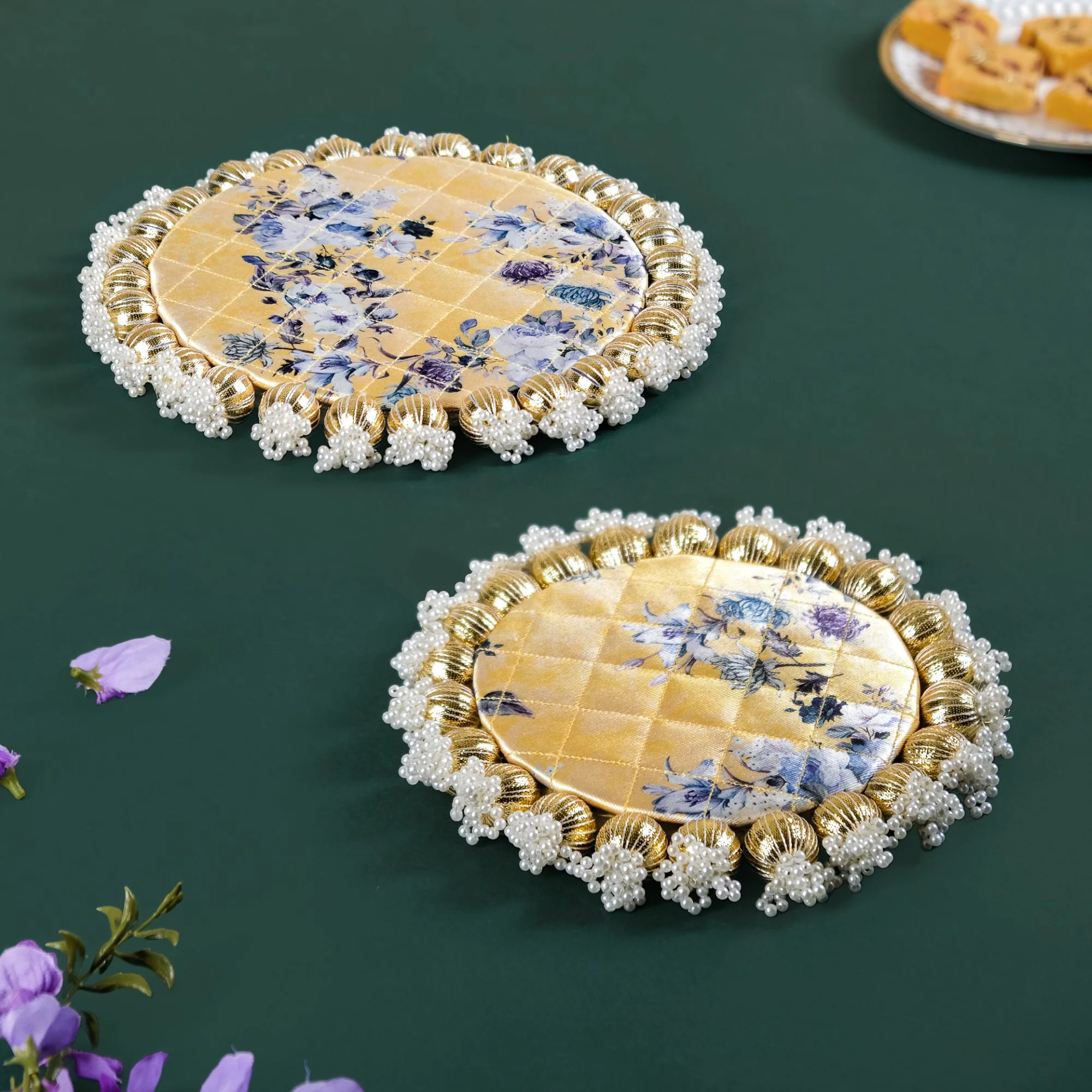 Round Decorative Trivet Mat Set Of 2 Yellow - Image 8