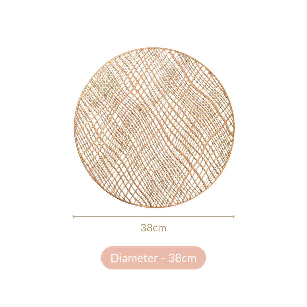 Round Designer Table Mat Gold Set Of 6 - Image 5