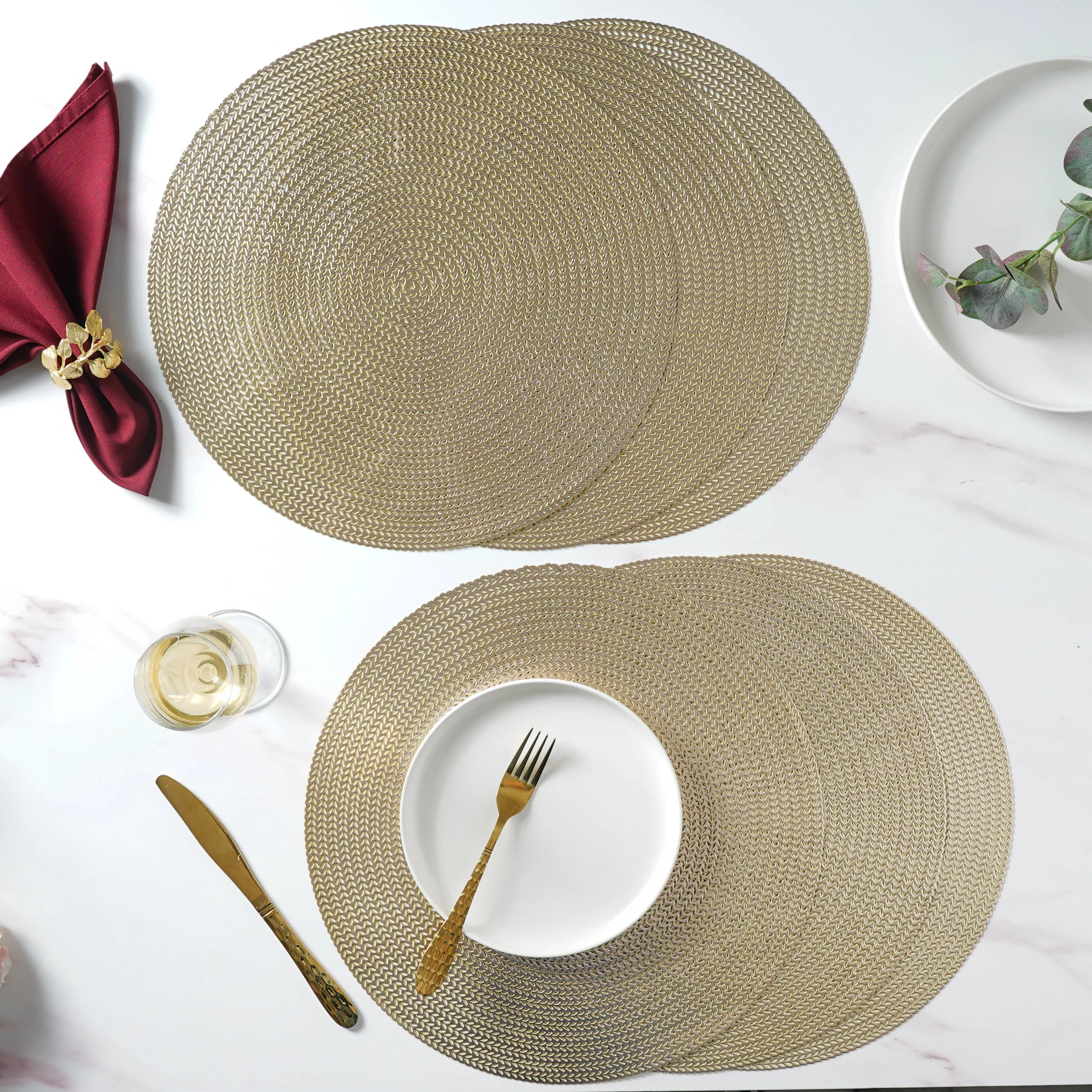 Round Gold Placemat Set of 6 - Image 4