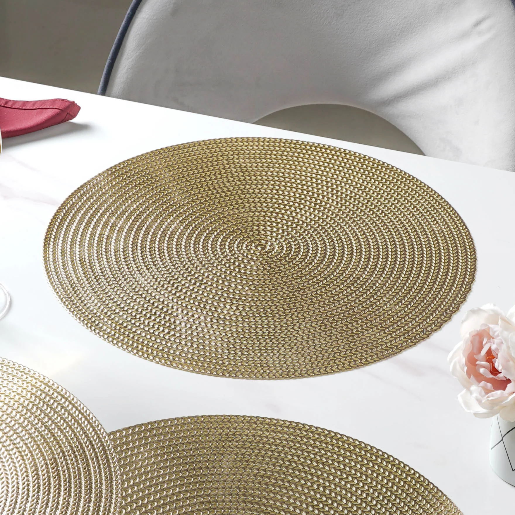 Round Gold Placemat Set of 6 - Image 5