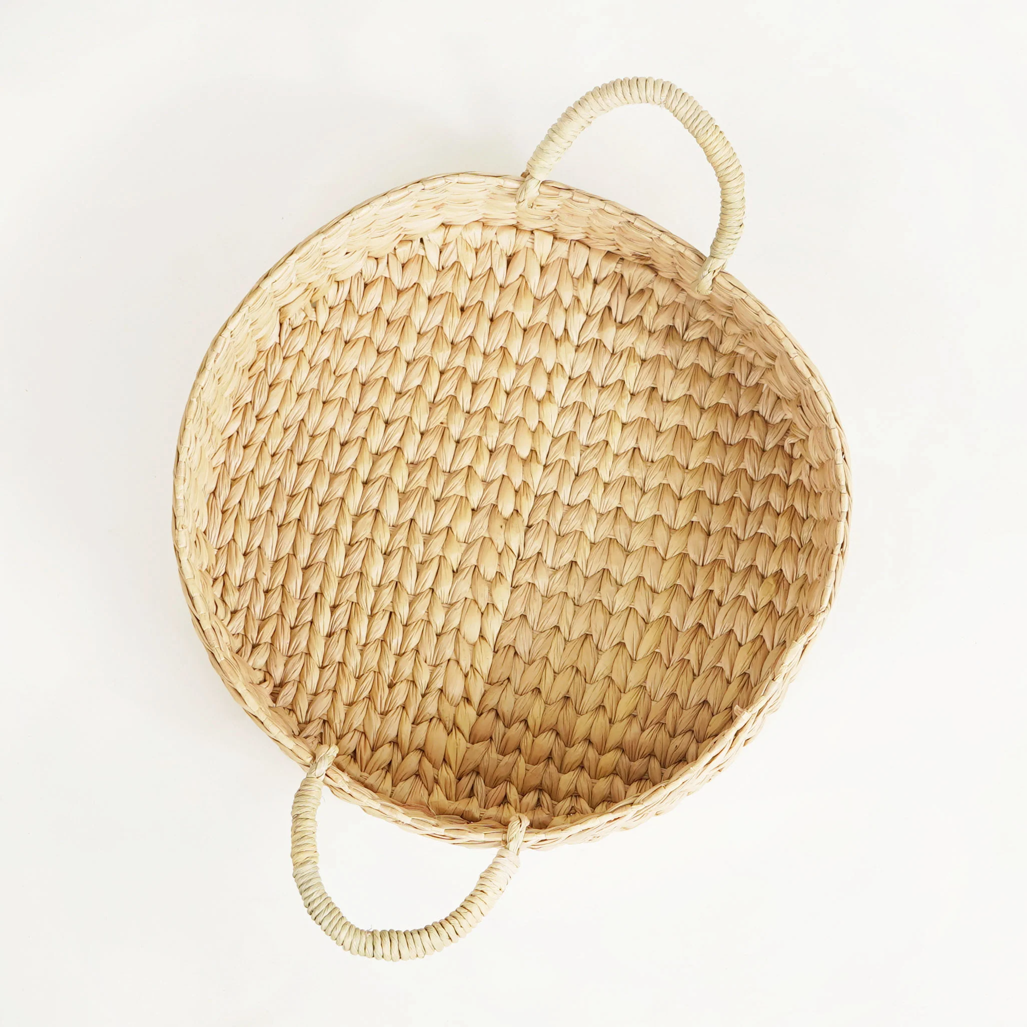 Round Handwoven Organic Kitchen Baskets Set Of 2 - Image 8